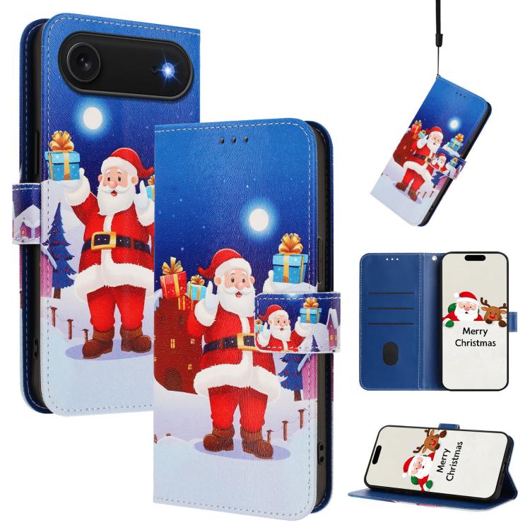 Ốp lưng điện thoại da khóa móc dây đeo tay chủ đề Giáng Sinh, dành cho iPhone 17e / 16e, iPhone 17 Pro Max, iPhone 17 Pro, iPhone 17, iPhone Air, iPhone 16 Pro Max, iPhone 16 Pro, iPhone 16 Plus