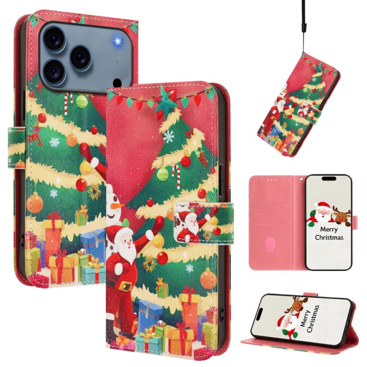 Ốp lưng điện thoại da khóa móc dây đeo tay chủ đề Giáng Sinh, dành cho iPhone 17e / 16e, iPhone 17 Pro Max, iPhone 17 Pro, iPhone 17, iPhone Air, iPhone 16 Pro Max, iPhone 16 Pro, iPhone 16 Plus