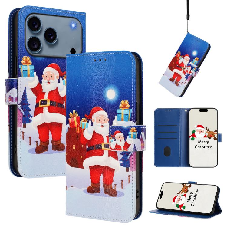 Ốp lưng điện thoại da khóa móc dây đeo tay chủ đề Giáng Sinh, dành cho iPhone 17e / 16e, iPhone 17 Pro Max, iPhone 17 Pro, iPhone 17, iPhone Air, iPhone 16 Pro Max, iPhone 16 Pro, iPhone 16 Plus