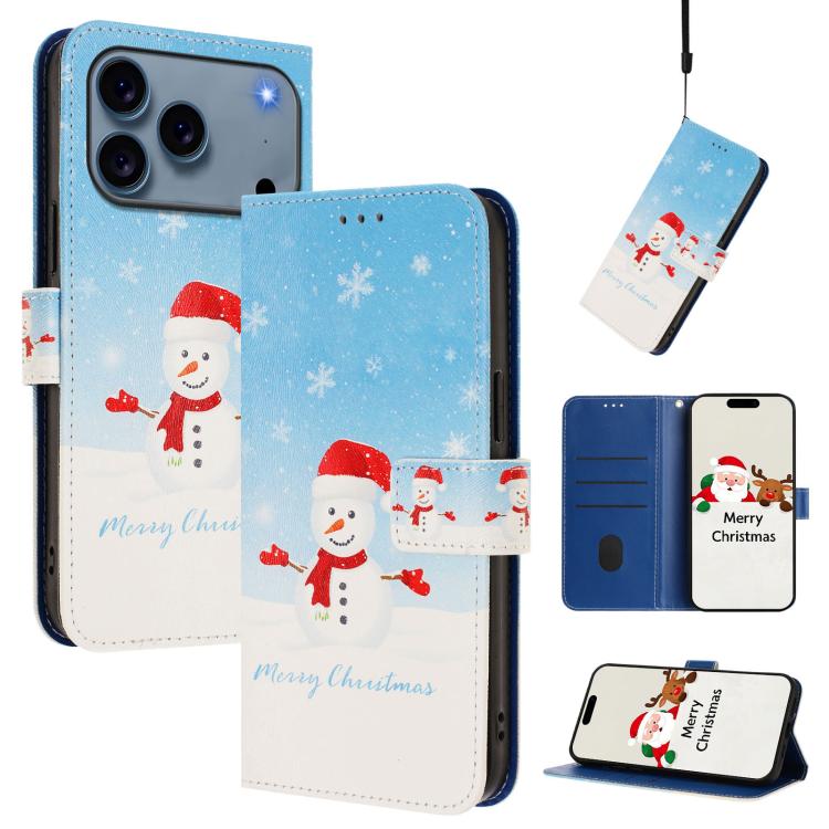 Ốp lưng điện thoại da khóa móc dây đeo tay chủ đề Giáng Sinh, dành cho iPhone 17e / 16e, iPhone 17 Pro Max, iPhone 17 Pro, iPhone 17, iPhone Air, iPhone 16 Pro Max, iPhone 16 Pro, iPhone 16 Plus