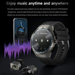 Tai nghe Bluetooth hai tai F38 đồng hồ thông minh IP67 hỗ trợ theo dõi nhịp tim, chất liệu silicone, da, thép