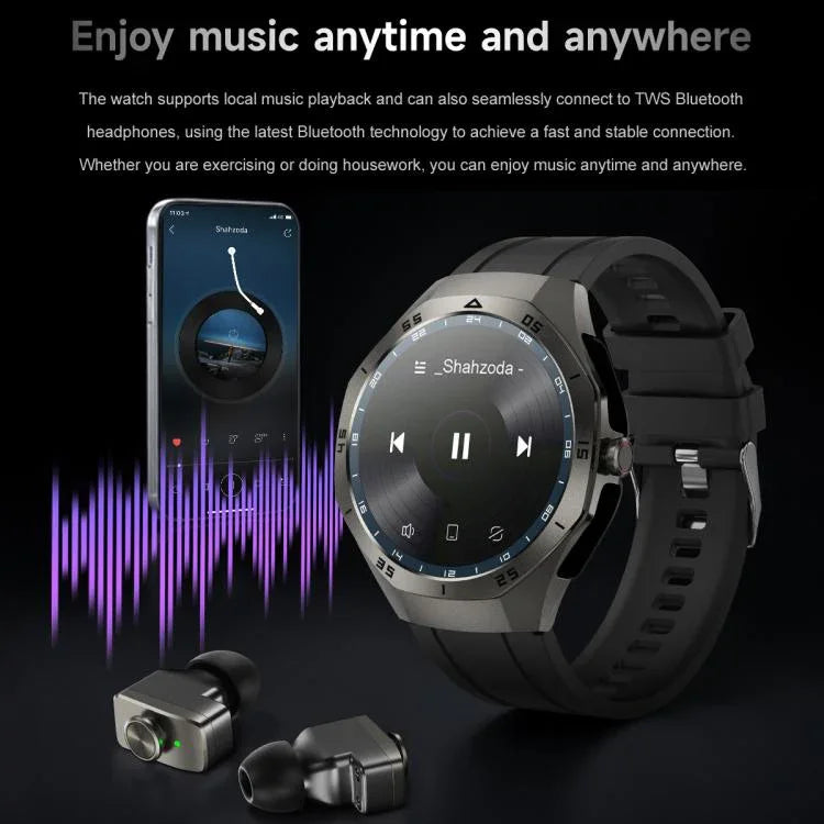 Tai nghe Bluetooth hai tai F38 đồng hồ thông minh IP67 hỗ trợ theo dõi nhịp tim, chất liệu silicone, da, thép