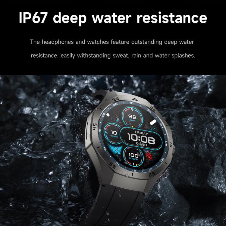 Tai nghe Bluetooth hai tai F38 đồng hồ thông minh IP67 hỗ trợ theo dõi nhịp tim, chất liệu silicone, da, thép