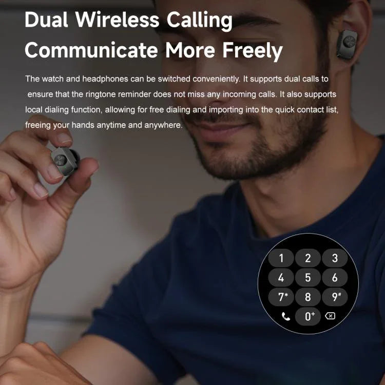 Tai nghe Bluetooth hai tai F38 đồng hồ thông minh IP67 hỗ trợ theo dõi nhịp tim, chất liệu silicone, da, thép