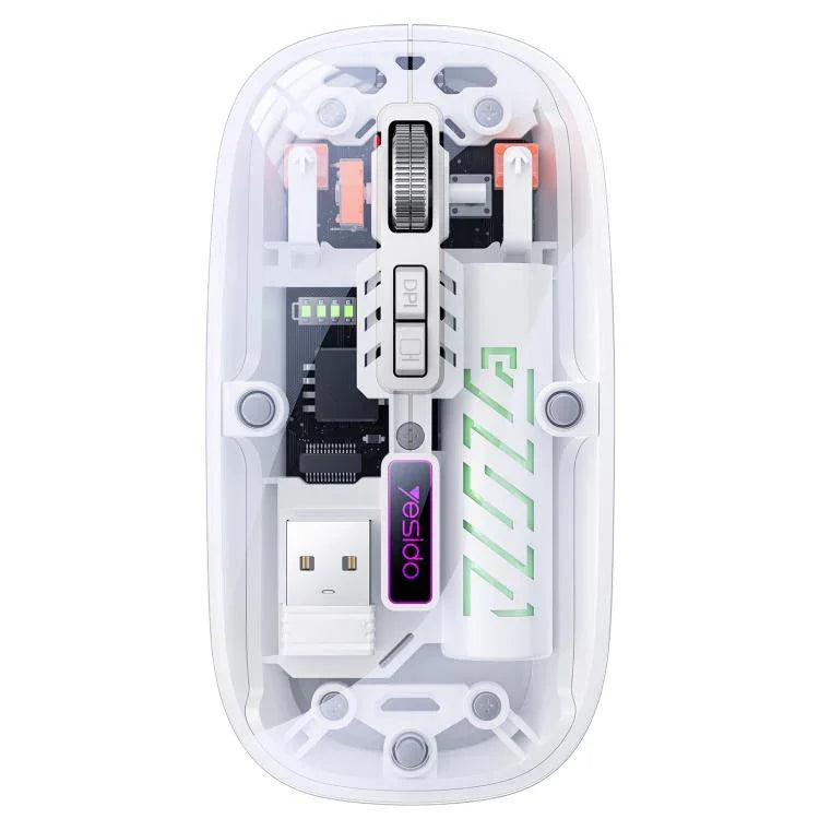 Chuột không dây Bluetooth hai chế độ trong suốt Yesido KB29, KB29 (Trắng), KB29 (Đen)