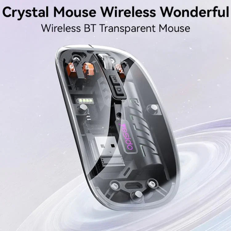 Chuột không dây Bluetooth hai chế độ trong suốt Yesido KB29, KB29 (Trắng), KB29 (Đen)