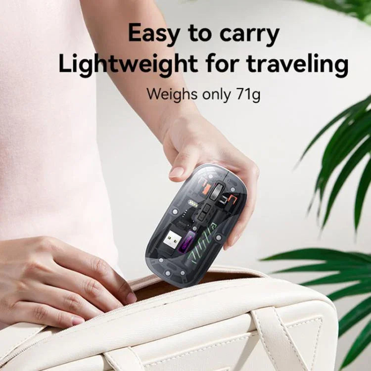 Chuột không dây Bluetooth hai chế độ trong suốt Yesido KB29, KB29 (Trắng), KB29 (Đen)