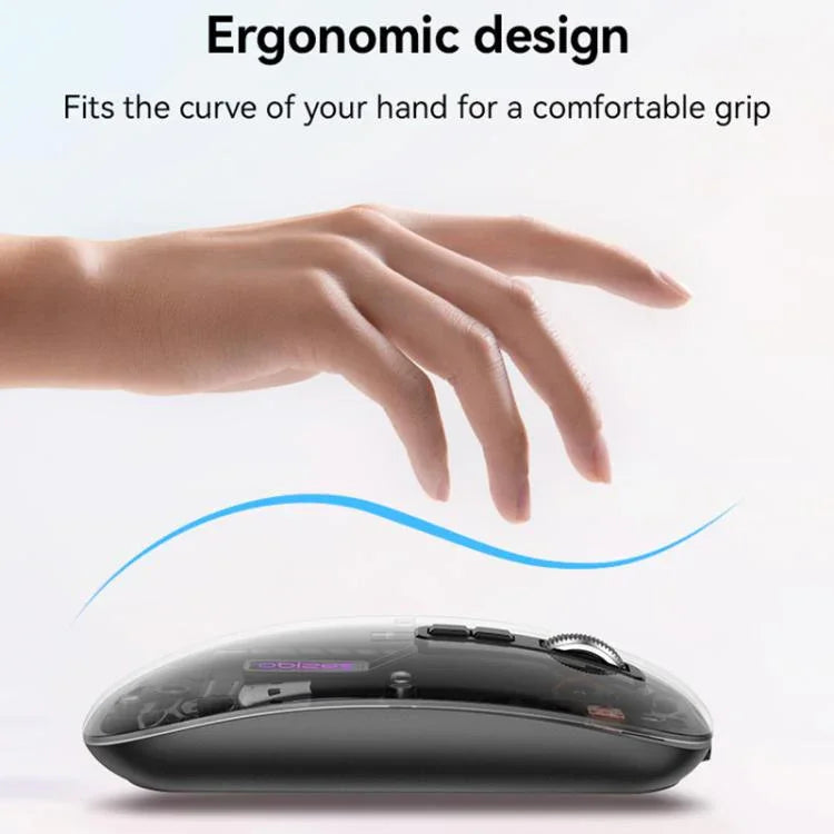 Chuột không dây Bluetooth hai chế độ trong suốt Yesido KB29, KB29 (Trắng), KB29 (Đen)