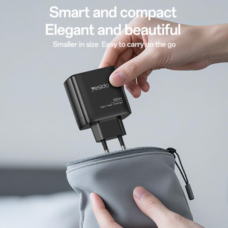 Sạc nhanh ba cổng Yesido YC144C 65W với cáp Type-C dài 1m, YC144C