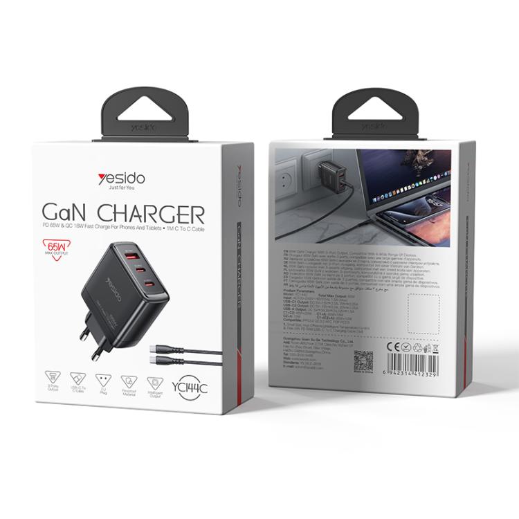 Sạc nhanh ba cổng 65W Yesido YC144, YC144