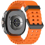 Dây đồng hồ silicone màu đại dương khóa đen xDfind, lỗ đôi, Dành cho Samsung Galaxy Watch8 / 8 Classic