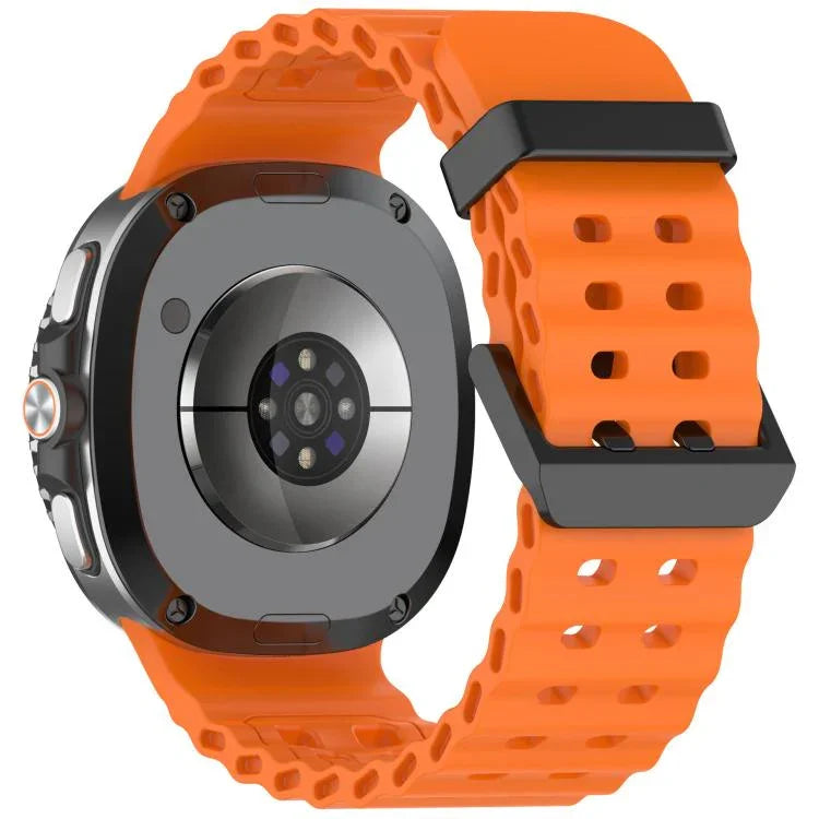 Dây đồng hồ silicone màu đại dương khóa đen xDfind, lỗ đôi, Dành cho Samsung Galaxy Watch8 / 8 Classic