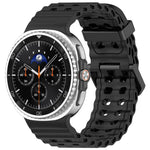 Dây đồng hồ silicone màu đại dương khóa đen xDfind, lỗ đôi, Dành cho Samsung Galaxy Watch8 / 8 Classic