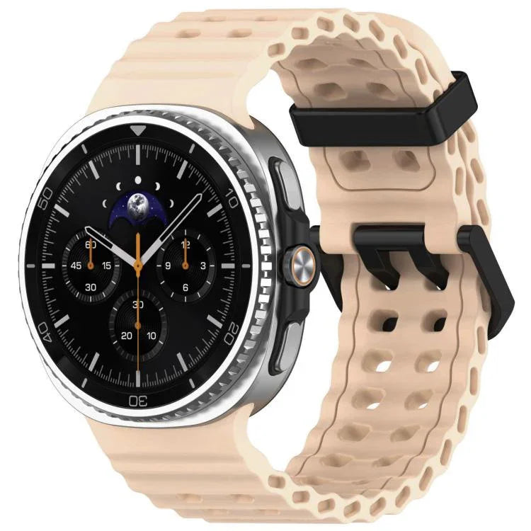 Dây đồng hồ silicone màu đại dương khóa đen xDfind, lỗ đôi, Dành cho Samsung Galaxy Watch8 / 8 Classic