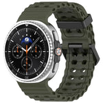 Dây đồng hồ silicone màu đại dương khóa đen xDfind, lỗ đôi, Dành cho Samsung Galaxy Watch8 / 8 Classic