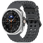 Dây đồng hồ silicone màu đại dương khóa đen xDfind, lỗ đôi, Dành cho Samsung Galaxy Watch8 / 8 Classic
