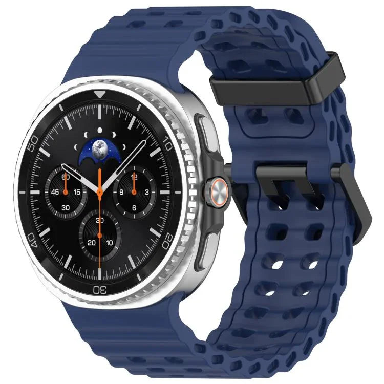 Dây đồng hồ silicone màu đại dương khóa đen xDfind, lỗ đôi, Dành cho Samsung Galaxy Watch8 / 8 Classic