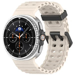 Dây đồng hồ silicone màu đại dương khóa đen xDfind, lỗ đôi, Dành cho Samsung Galaxy Watch8 / 8 Classic