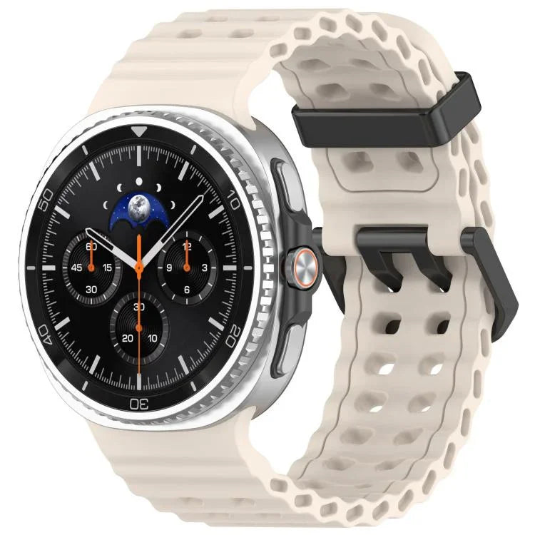 Dây đồng hồ silicone màu đại dương khóa đen xDfind, lỗ đôi, Dành cho Samsung Galaxy Watch8 / 8 Classic