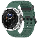 Dây đồng hồ silicone màu đại dương khóa đen xDfind, lỗ đôi, Dành cho Samsung Galaxy Watch8 / 8 Classic