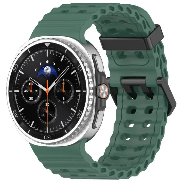 Dây đồng hồ silicone màu đại dương khóa đen xDfind, lỗ đôi, Dành cho Samsung Galaxy Watch8 / 8 Classic