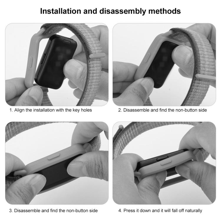 Dây đồng hồ nylon tích hợp khung đồng hồ và khóa dán xDfind, Dành cho Samsung Galaxy Fit 3