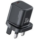 Sạc nhanh mini 30W GaN USB-C / Type-C USAMS CC276, phích cắm Anh