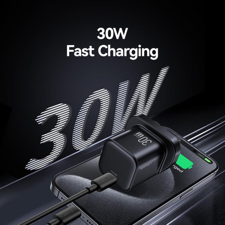 Sạc nhanh mini 30W GaN USB-C / Type-C USAMS CC276, phích cắm Anh