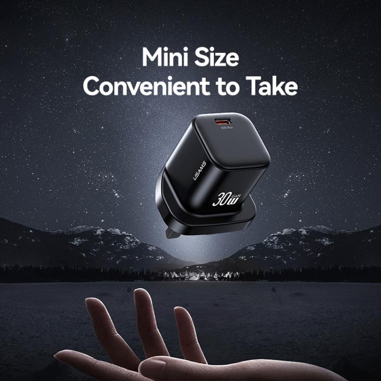 Sạc nhanh mini 30W GaN USB-C / Type-C USAMS CC276, phích cắm Anh