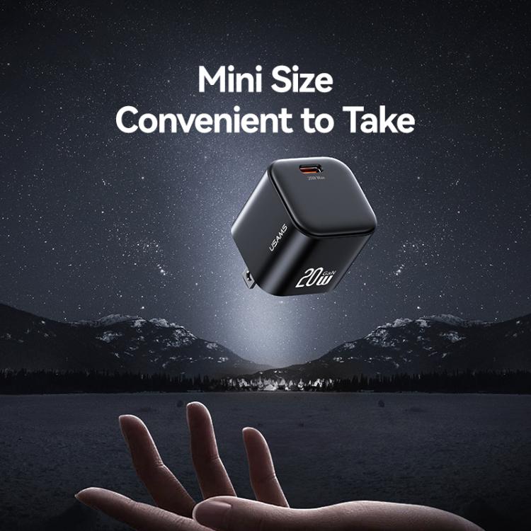 Sạc nhanh mini 20W GaN USB-C / Type-C USAMS CC267, phích cắm Mỹ