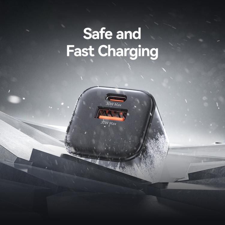 Sạc nhanh mini 30W GaN USB-C / Type-C và USB hai cổng USAMS CC270, phích cắm Mỹ