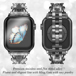 Dây Đeo Đồng Hồ Kim Loại Hình Kim Cương Hình Cánh Bướm xDfind, Dành Cho Apple Watch 42 / 44 / 45 / 46 / 49mm, Dành Cho Apple Watch 38 / 40 / 41 / S10 42mm