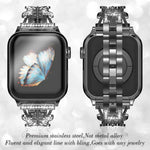 Dây Đeo Đồng Hồ Kim Loại Hình Kim Cương Hình Cánh Bướm xDfind, Dành Cho Apple Watch 42 / 44 / 45 / 46 / 49mm, Dành Cho Apple Watch 38 / 40 / 41 / S10 42mm