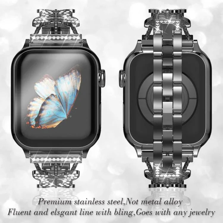 Dây Đeo Đồng Hồ Kim Loại Hình Kim Cương Hình Cánh Bướm xDfind, Dành Cho Apple Watch 42 / 44 / 45 / 46 / 49mm, Dành Cho Apple Watch 38 / 40 / 41 / S10 42mm