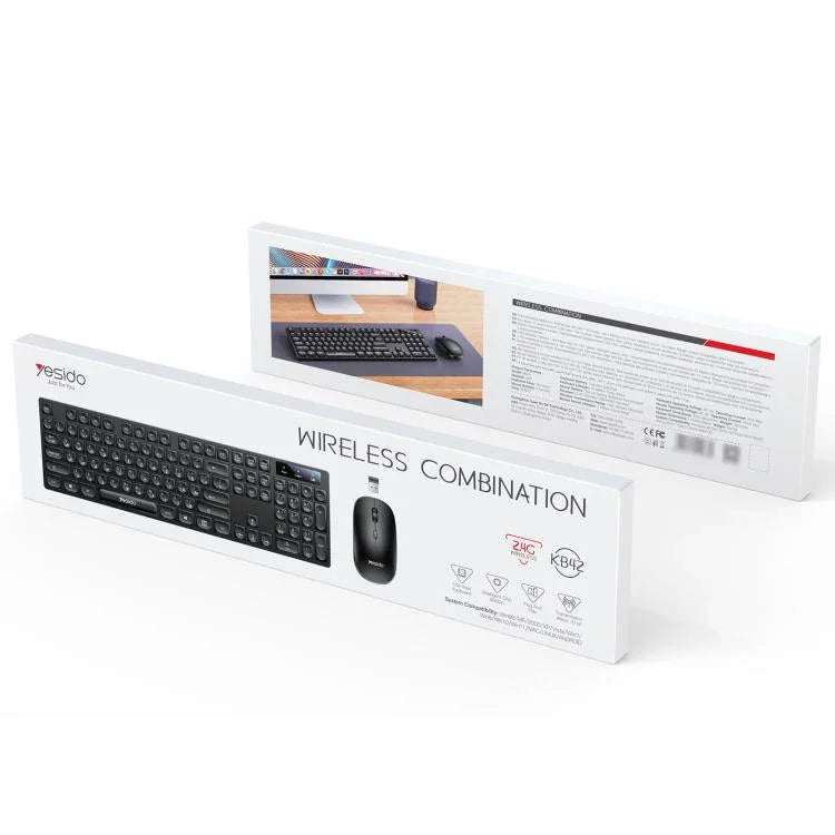 Bộ bàn phím chuột không dây 2.4G Yesido KB42 phiên bản kinh doanh, phiên bản tiếng Ả Rập, phiên bản tiếng Anh