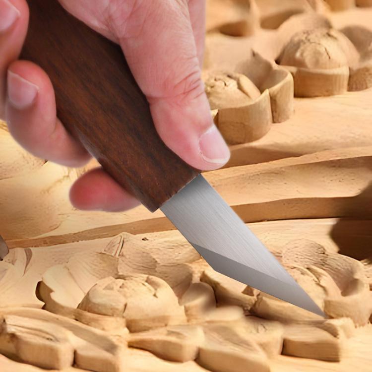 Dao khắc tay lưỡi dài nhọn, dao tiện ích, gỗ óc chó, tre