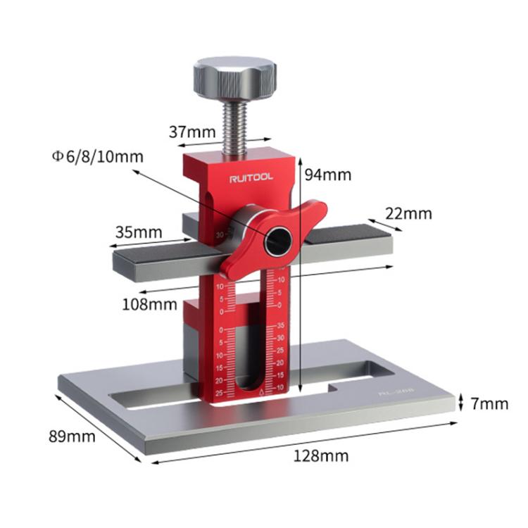 Dụng cụ định vị lắp cửa tủ đa năng RUITOOL có đế, không khoan, có khoan 10mm, có khoan 6/8/10mm