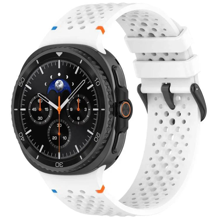 Dây đồng hồ silicone thoáng khí tổ ong khóa đen hợp kim xDfind, Dành cho Samsung Galaxy Watch8 / Watch8 Classic
