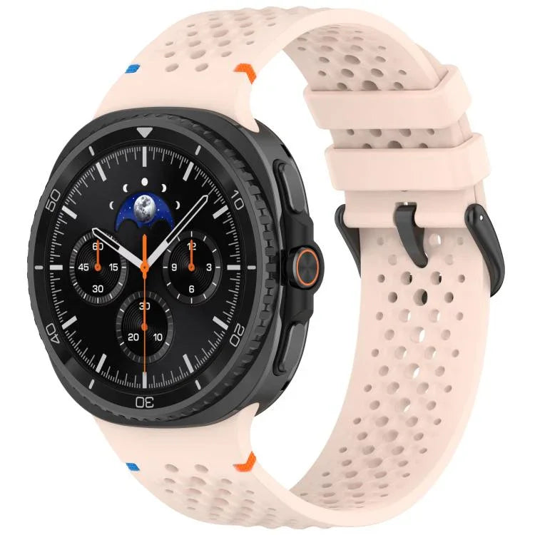 Dây đồng hồ silicone thoáng khí tổ ong khóa đen hợp kim xDfind, Dành cho Samsung Galaxy Watch8 / Watch8 Classic