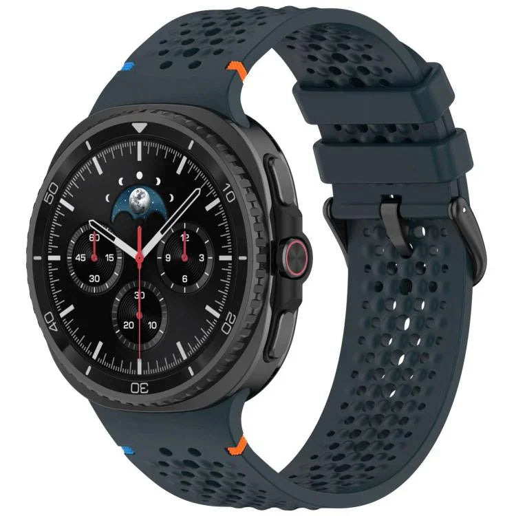 Dây đồng hồ silicone thoáng khí tổ ong khóa đen hợp kim xDfind, Dành cho Samsung Galaxy Watch8 / Watch8 Classic