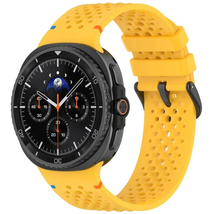 Dây đồng hồ silicone thoáng khí tổ ong khóa đen hợp kim xDfind, Dành cho Samsung Galaxy Watch8 / Watch8 Classic