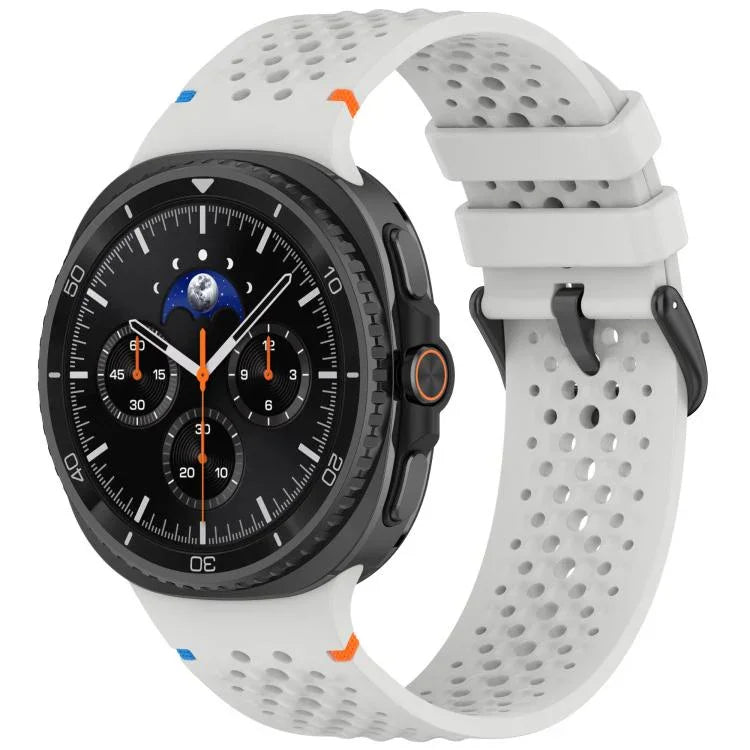 Dây đồng hồ silicone thoáng khí tổ ong khóa đen hợp kim xDfind, Dành cho Samsung Galaxy Watch8 / Watch8 Classic