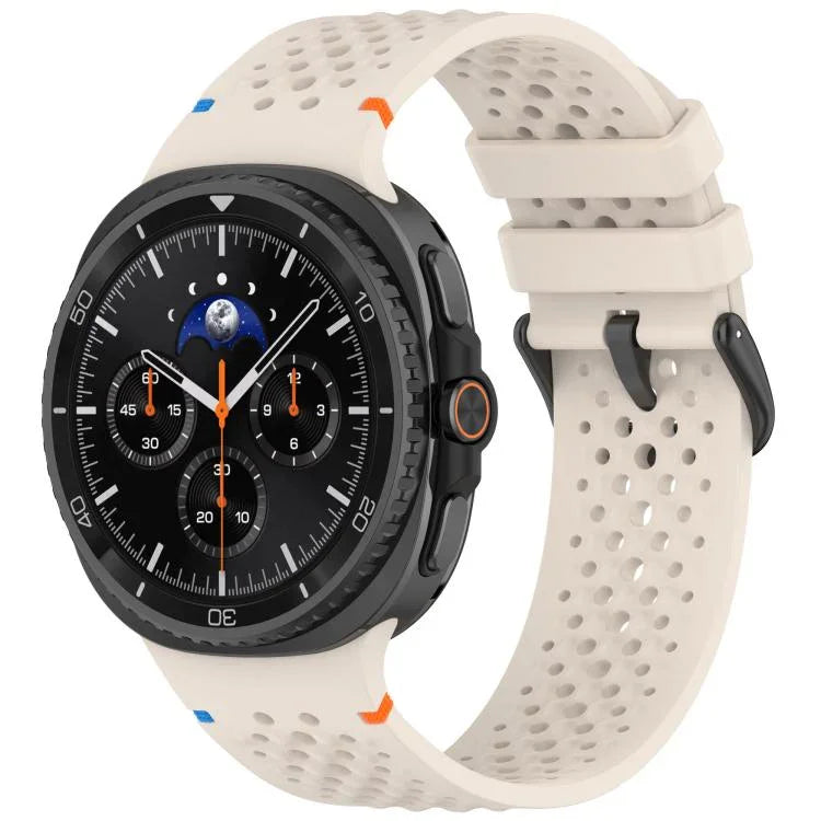 Dây đồng hồ silicone thoáng khí tổ ong khóa đen hợp kim xDfind, Dành cho Samsung Galaxy Watch8 / Watch8 Classic