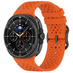 Dây đồng hồ silicone thoáng khí tổ ong khóa đen dạng thang xDfind, Dành cho Samsung Galaxy Watch8 / Watch8 Classic