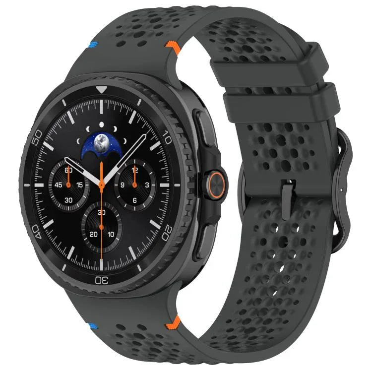Dây đồng hồ silicone thoáng khí tổ ong khóa đen dạng thang xDfind, Dành cho Samsung Galaxy Watch8 / Watch8 Classic