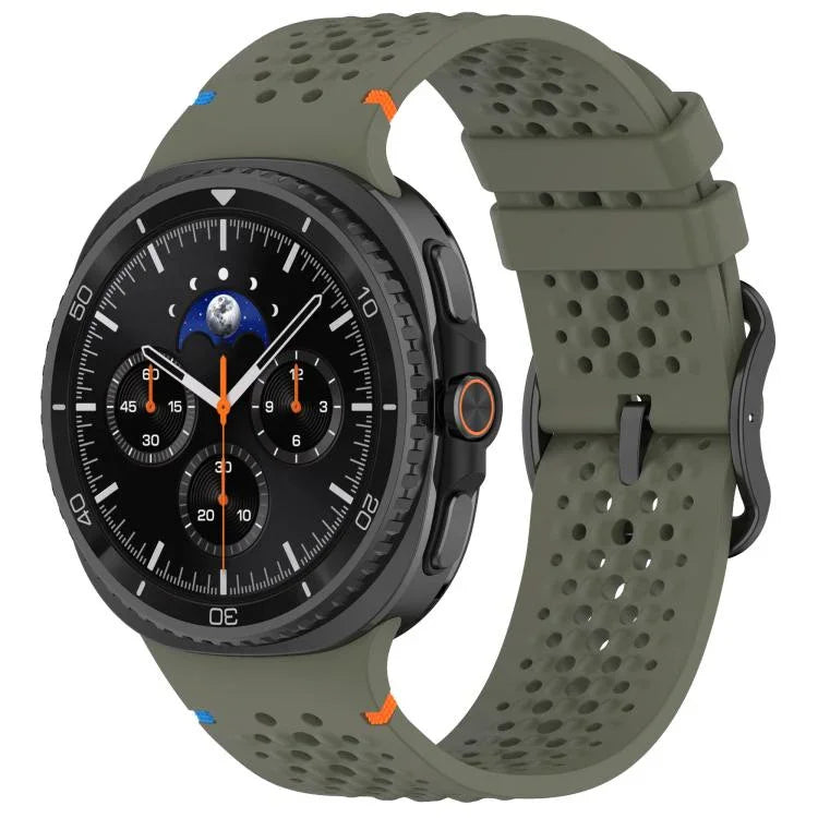 Dây đồng hồ silicone thoáng khí tổ ong khóa đen dạng thang xDfind, Dành cho Samsung Galaxy Watch8 / Watch8 Classic