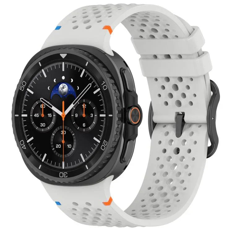 Dây đồng hồ silicone thoáng khí tổ ong khóa đen dạng thang xDfind, Dành cho Samsung Galaxy Watch8 / Watch8 Classic