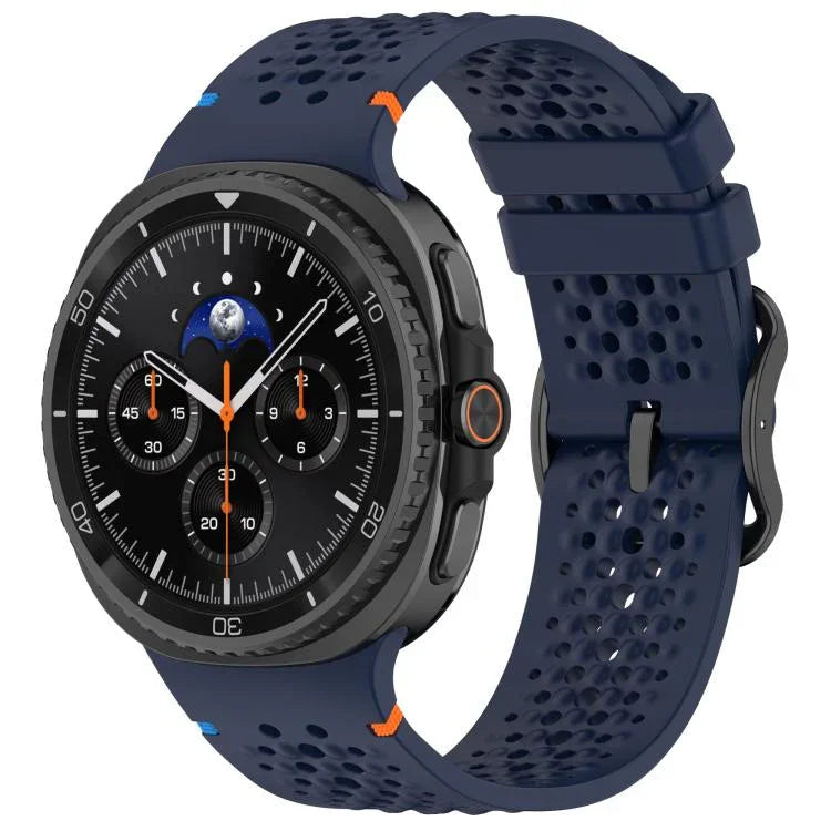 Dây đồng hồ silicone thoáng khí tổ ong khóa đen dạng thang xDfind, Dành cho Samsung Galaxy Watch8 / Watch8 Classic
