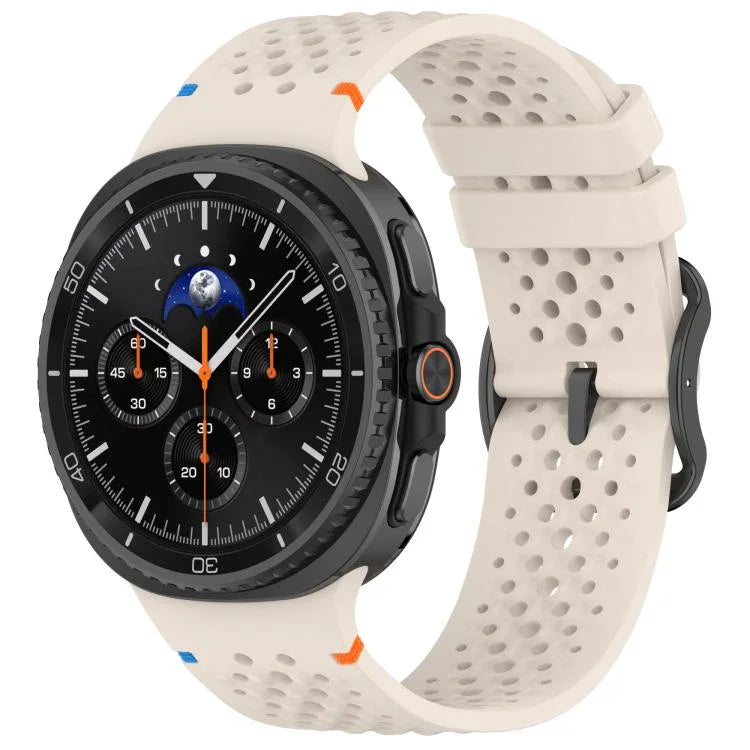 Dây đồng hồ silicone thoáng khí tổ ong khóa đen dạng thang xDfind, Dành cho Samsung Galaxy Watch8 / Watch8 Classic