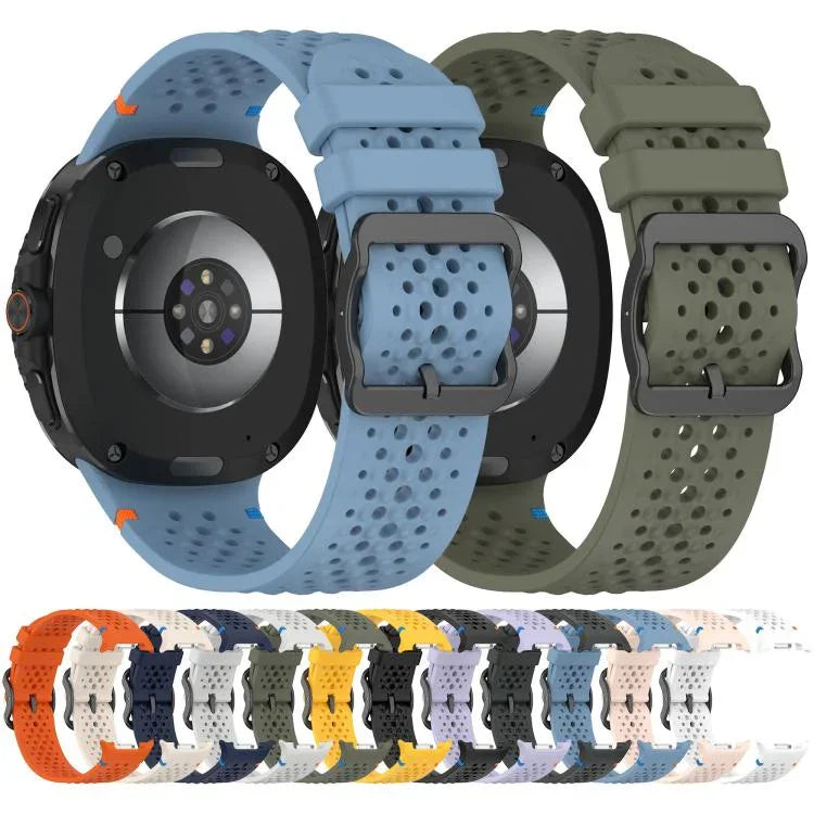 Dây đồng hồ silicone thoáng khí tổ ong khóa đen dạng thang xDfind, Dành cho Samsung Galaxy Watch8 / Watch8 Classic